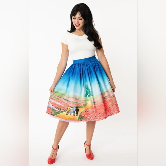 Unique Vintage Dresses & Skirts - Unique Vintage X The Wizard Of Oz Yellow Brick Road Swing Skirt, VGUC, Size 2X